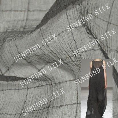 Silk Crinkle Check Lustrine
