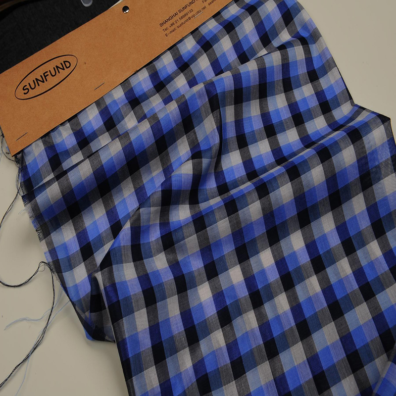 SF2-3957 YARN DYED SILK COTTON CHECK