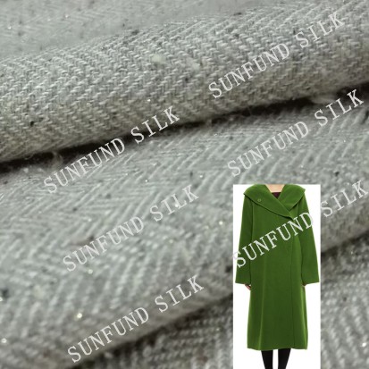 Silk-linen Herringbone Wool