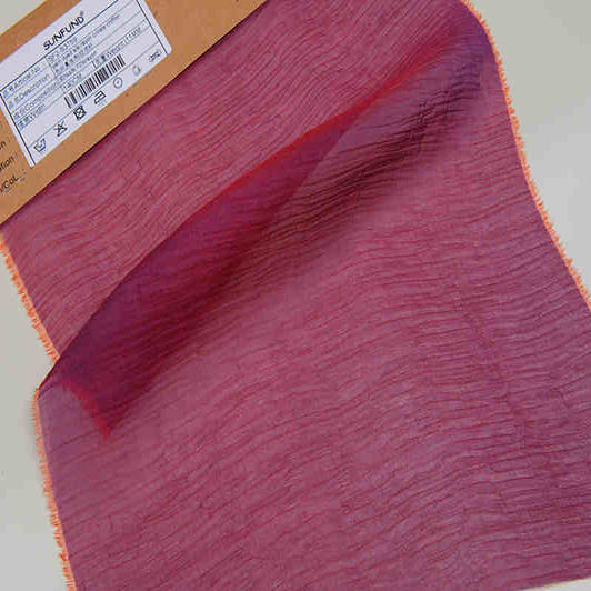 SF2-S3759 YARN DYED SILK RAYON CRINKLE CHIFFON